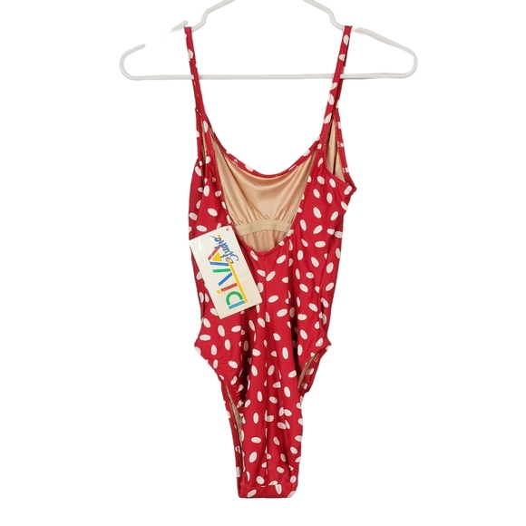 Diva Studio Red Watermelon Seed Polka-Dot Pool Beach One Piece Swimsuit 6 NWT - Picture 7 of 9